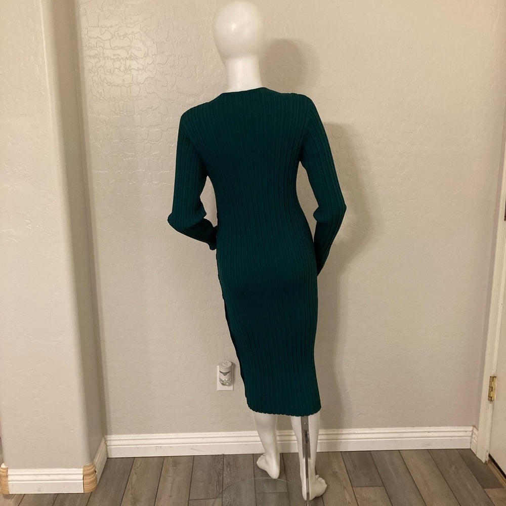 Adam Lippes Emerald Green Ribbed Sweater Dress XXL - Picture 11 of 13
